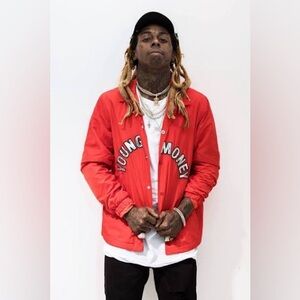 Red Button-Up Young Money Jacket